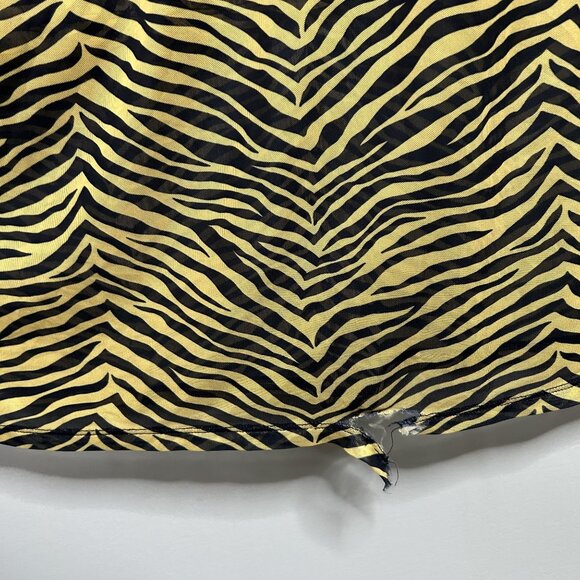 Simon Miller Zesty Yellow Black Zebra Stripe Mesh Maxi Dress Women's Size Small - Picture 9 of 9
